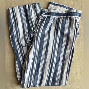 Women’s Old Navy Striped Linen Pants Size Large Tall Like New Condition